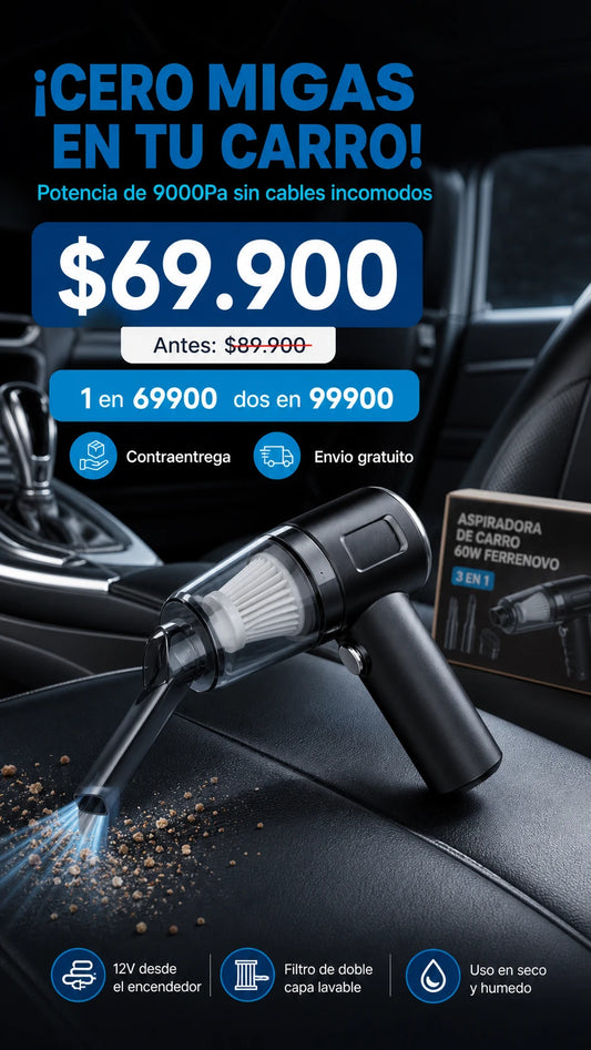 Aspiradora De Carro Recargable 3 En 1