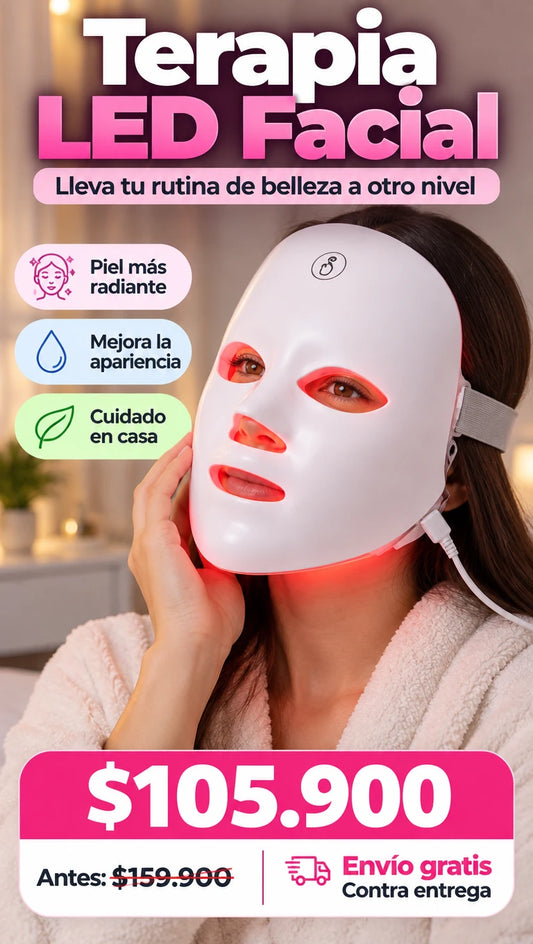 Mascara Facial Luz Led 7 Colores