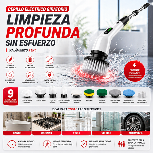 Cepillo Electrico De Limpieza 9 en 1