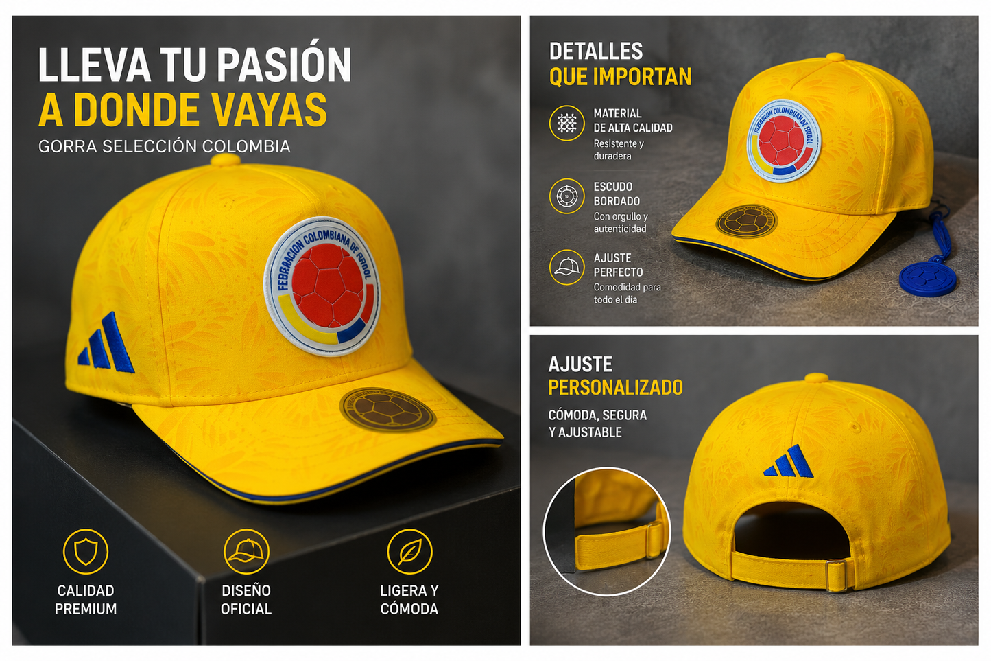 Gorra Colombia Amarilla 1.1